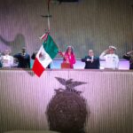 Graciela Domínguez Nava, primera mujer gobernadora de Sinaloa en conmemorar el aniversario del Grito de Independencia.